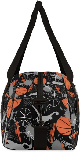 Miniatura 6 de Bolsa de lona deportiva de baloncesto para niños y niñas, bolsa de baile, temática de baloncesto, bolsas de gimnasio, bolsas de viaje durante