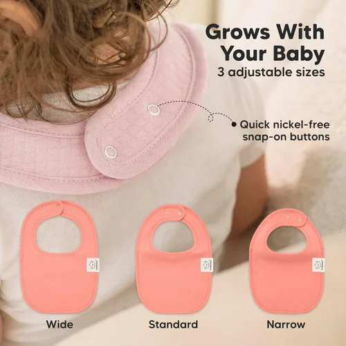 Miniatura 5 de KeaBabies Paquete de 8 baberos para babeo y dentición, baberos de tela de algodón acolchado orgánico suave para bebé, niña, niño, recién nacido