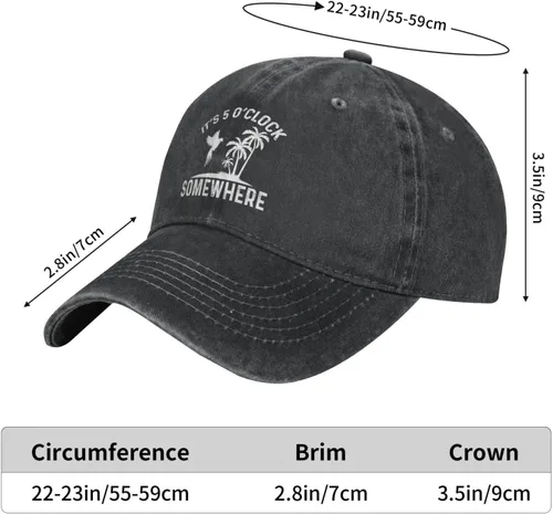 Miniatura 6 de 5 Oclock Somewhere Hat It is 5 Oclock Somewhere Hat Sombrero Mujer Gorra de béisbol Cool Hats