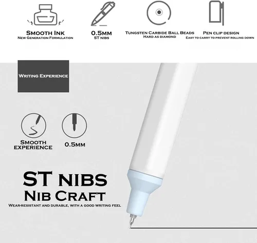 Miniatura 4 de DUNBONG Bolígrafos de gel negros, bolígrafo de tinta negra de punta fina, bolígrafo retráctil de 0.020 in (4)