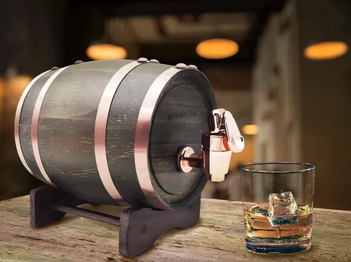 Miniatura 2 de Godinger Dispensador de licor en barril, dispensador de bebidas de madera - 27.1 fl oz