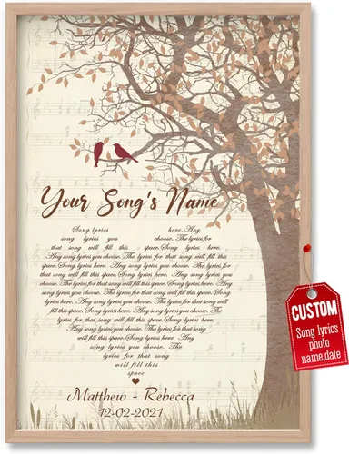 Miniatura 8 de H-DEWALL Póster personalizado de letras de canciones, regalos para marido, foto inspiradora, arte de pared, decoración de casa, sala de estar