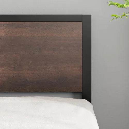 Miniatura 4 de ZINUS Mory - Marco de cama de metal y madera, soporte de listones de madera, no necesita somier, fácil de montar, tamaño individual