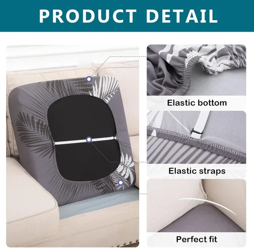 Miniatura 5 de hyha Fundas de cojín para sofá de exteriores con impresión, fundas florales lavables para muebles de patio, exteriores, funda de repuesto para Gris