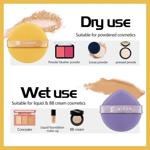 Miniatura 3 de 14 esponjas de maquillaje con cojín de aire para base, corrector, lágrima, mezcla de polvo, cojín de maquillaje, esponja para líquido, crema y polvo