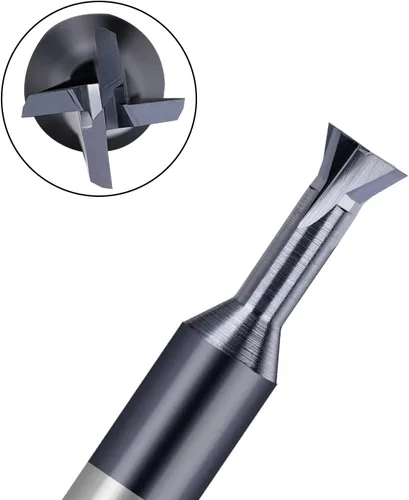 Miniatura 3 de Broca de fresado de cola de milano de 60 grados, fresadora de ranura en T, fresadora de carburo de tungsteno, D1.5x60x0.75x2.5x50