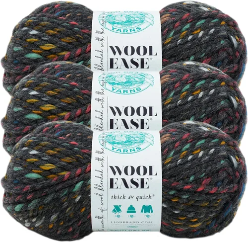 Miniatura 135 de Lion Brand Yarn - Ovillo de lana Wool-Ease Thick & Quick color fuerza aérea
