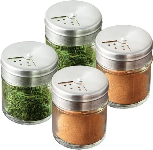 Miniatura 10 de CUSINIUM Paquete de 2 tarros de especias de vidrio de 1.5oz con agitador y tapa ajustable