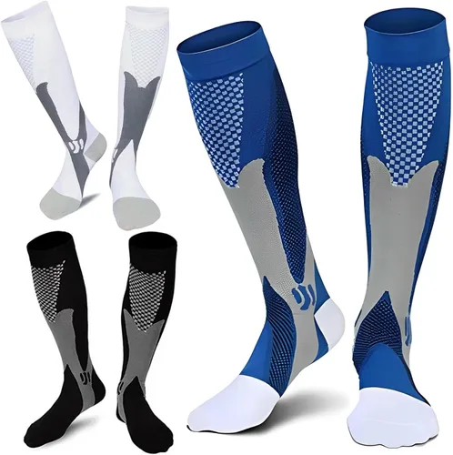 Miniatura 9 de ZFiSt - Calcetines de compresión de talla grande para pantorrilla ancha para mujeres y hombres, medias de compresión deportiva para enfermeras