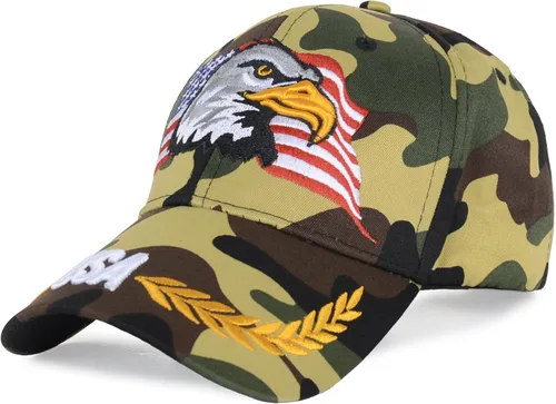 Miniatura 8 de Anna-Kaci Gorra de béisbol con velcro ajustable en relieve en 3D con bandera estadounidense de Estados Unidos