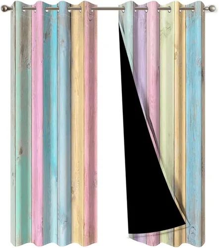 Miniatura 15 de Cortinas rústicas para ventana de puerta de granero, puerta de madera gris, puerta de garaje, tratamiento de ventana para sala de estar, dormitorio