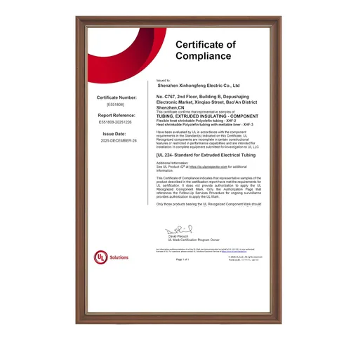 Miniatura 3 de XHF Rollo de tubo termorretráctil de 20 pies y 1-1/4 pulgadas con certificación UL 2:1, tubo retráctil industrial eléctrico para aislamiento