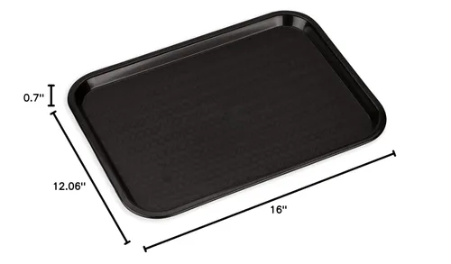 Miniatura 9 de Carlisle FoodService Products CFS CT121603 Cafe Bandeja de plástico estándar para cafetería/comida rápida, certificado NSF, libre de BPA, 16 Negro