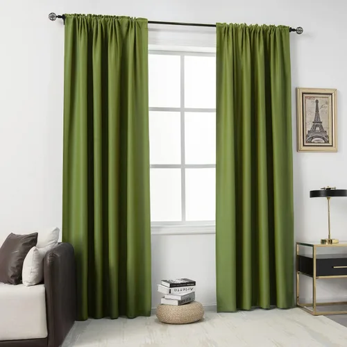 Miniatura 68 de DUALIFE Cortinas opacas de 45 pulgadas de largo, 2 paneles para ventanas pequeñas de dormitorio, aislamiento térmico, bolsillo para barra, cortinas