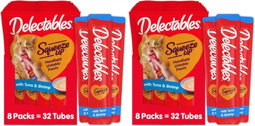Miniatura 11 de Delectables Squeeze Up - Puré cremoso exprimible, golosinas húmedas para lamer para gatos, sin granos, sin rellenos añadidos, sin subproductos, sin