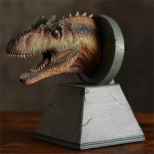 Nanmu - Estatua de cabeza de dinosaurio Carnotaurus Spinosaurus Velociraptor Mosasaurus Allosaurus Tyrannosaurus Rex Modelo realista Figura de