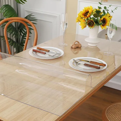 Miniatura 6 de Protector de escritorio transparente, lavable para una fácil limpieza, protector de escritorio de PVC transparente para restaurantes y mesas