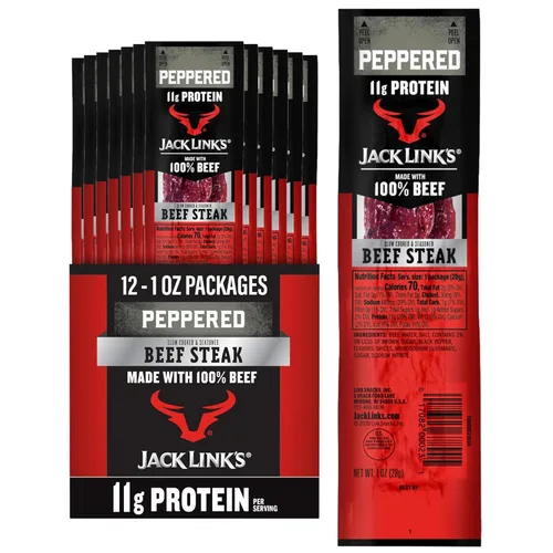 Miniatura 13 de Jack Link's Carne de Res en Filete, Original - Aperitivos de Proteína, Aperitivo de Carne con 12g de Proteína, Hecho con 100% Carne, Envase al Por
