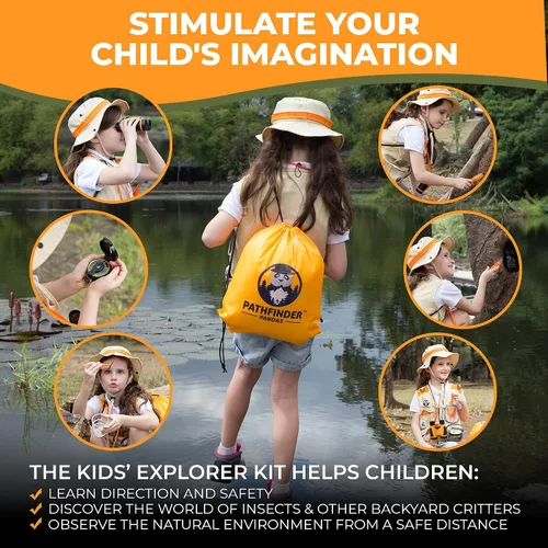 Miniatura 4 de Kit de Explorador Infantil con Chaleco y Sombrero de Safari para Niños de 7 a 12 Años - Disfraz de Safari y Vestirse como Guardián de Zoológico