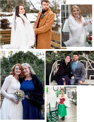 Miniatura 45 de BEAUTELICATE Chal de piel sintética con gancho para novia, boda de invierno