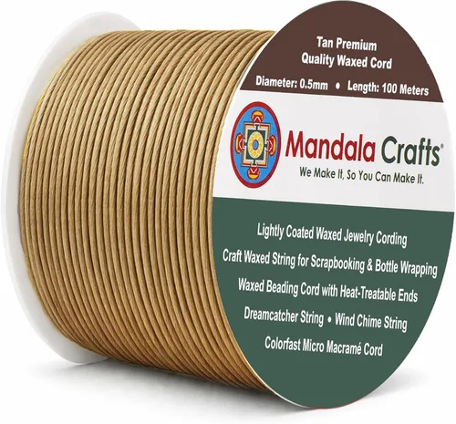 Miniatura 176 de Cuerda Mandala Crafts 0.03 pulgadas 109 yardas para hacer joyería, artesanía, macramé, cuerda de algodón encerado Negro
