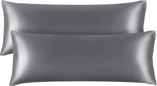 Miniatura 127 de Bedelite Funda de almohada de satén para el cuerpo, súper suave y refrescante, para el cabello y la piel, transpirable, sedosa y larga, 20 x 54 Rosa