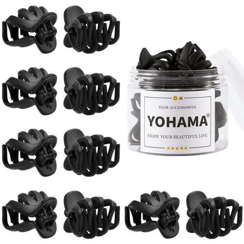 Miniatura 10 de YOHAMA 10 pinzas para el cabello, medianas y pequeñas, de 1.57 pulgadas, pinzas de pulpo de 1.57 pulgadas, pinzas de mandíbula medianas duraderas