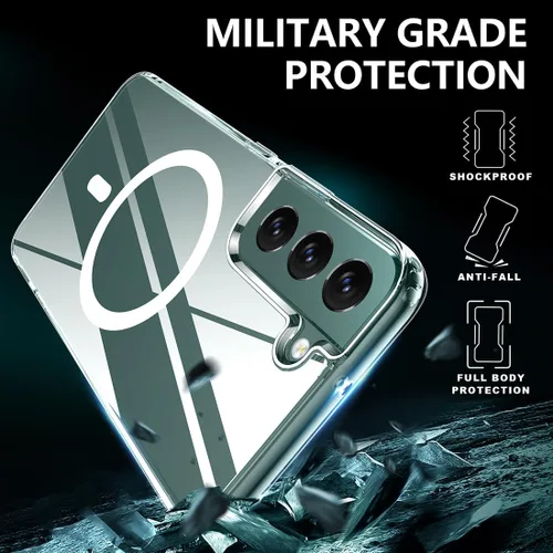 Miniatura 5 de TIANNIUKE Funda magnética para Samsung Galaxy S22, transparente y resistente al amarillo, compatible con MagSafe, ajuste delgado, a prueba