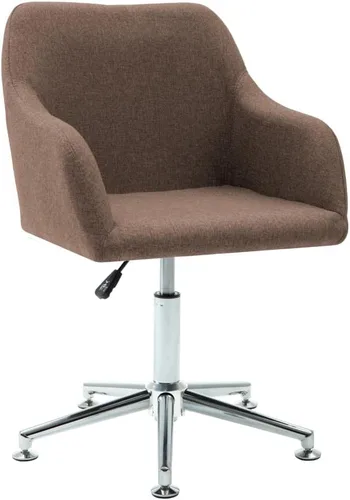 Miniatura 3 de Dining Chairs Set of 2, Brown Fabric Swivel, Adjustable Height, 360-Degree Rotation, Comfortable Seating for Kitchen & Dining Room