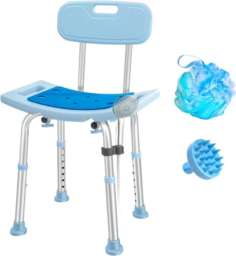 Silla de ducha con respaldo para personas mayores, taburetes de ducha y bancos para adultos, silla de baño para personas con discapacidades,