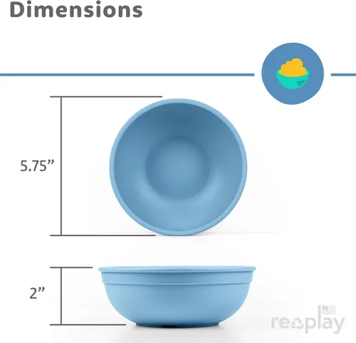 Miniatura 7 de Re-Play Cuencos para niños pequeños de 20 onzas para aperitivos y comidas diarias, aptos para lavavajillas y microondas, fabricados en Estados