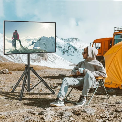 Miniatura 7 de Soporte de TV trípode para televisores de pantalla plana de 23 a 75 pulgadas / curvos de hasta 100 libras, soporte de TV para exteriores