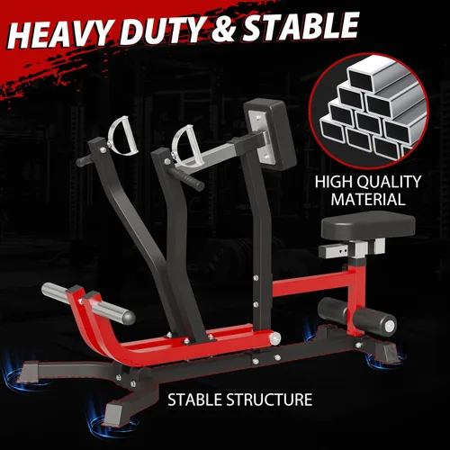 Miniatura 6 de Máquina de fila sentada, máquina trasera de equipo de gimnasio con placa cargada, máquina LAT ajustable con brazos independientes y posiciones