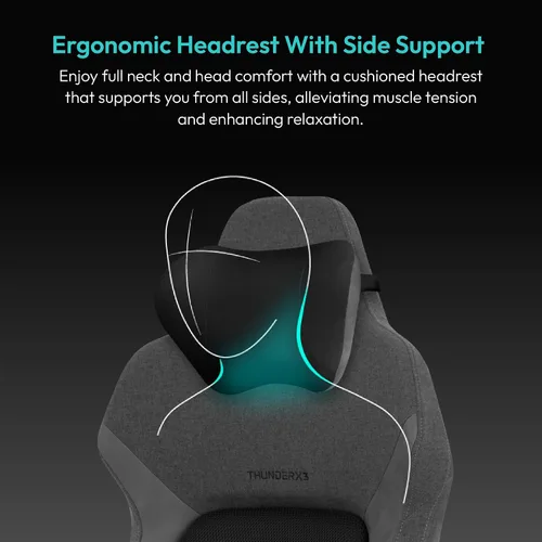 Miniatura 4 de ThunderX3 CORE Smart MESH Silla de juegos Gaming Negra y Gris Oscuro – Silla ergonómica de oficina, soporte lumbar automático, mecanismo Tela