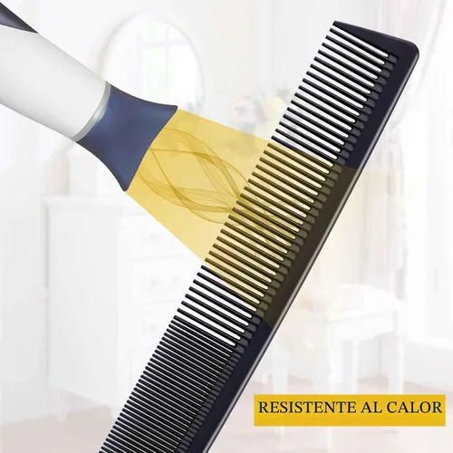 Miniatura 5 de 4 Piezas de Peines para Mujeres y Hombres, Juego de Peines Premium de Fibra de Carbono Negro para Hacer Bulto y Separar, Peines Profesionales