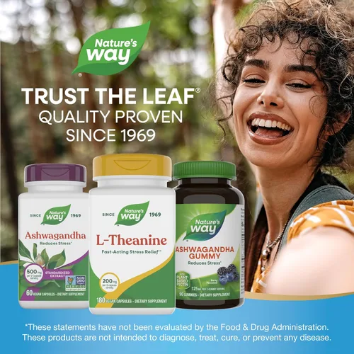 Miniatura 8 de Nature's Way L-teanina, apoyo al estrés.*, promueve la relajación*, 200 mg por porción de 2 cápsulas, vegano, 180 cápsulas (el embalaje puede variar)
