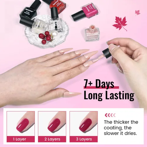 Miniatura 5 de OpenLive - Juego de 12 esmaltes de uñas con 10 combinaciones de colores, 2 esmaltes base y de capa superior, esmalte de uñas de secado rápido