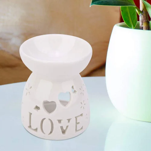 Miniatura 8 de AUNMAS Candelabro blanco con fragancia de cerámica, lámpara de noche, esencia, aceite, incienso, aromaterapia, estufa para decoración del hogar