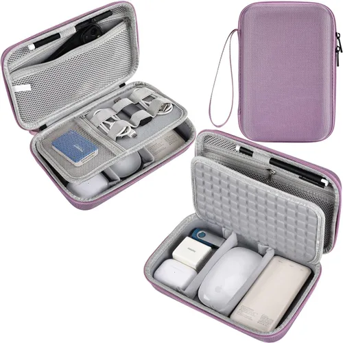 Miniatura 9 de Estuche organizador electrónico de viaje rígido para adaptadores de carga de MacBook, cables, banco de energía, ratón mágico Apple, lápiz Apple