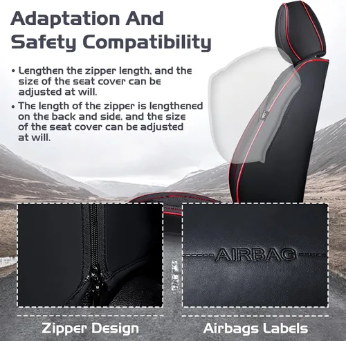 Miniatura 3 de Fundas de Asiento de Coche para Nissan Murano 2003-2026, Funda de Asiento Completa de Piel Nappa Impermeable, Protector de Asiento Automotriz negro
