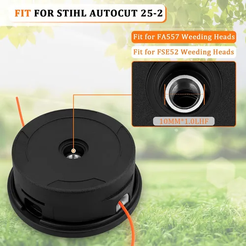 Miniatura 5 de Paquete de 2 cabezales de recortadora de cuerda de alimentación de 25-2 golpes 4002 710 2191 - para Stihl AUTOCUT FS44 FS55 FS56 FS70 FS80 FS90