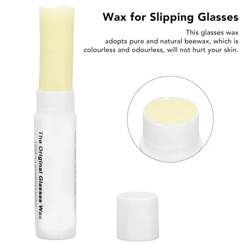 Miniatura 4 de Cera para gafas, cera de abeja pura, almohadillas para la nariz sin olor, retenedor de gafas antideslizantes con contenedor, fácil aplicación, palo