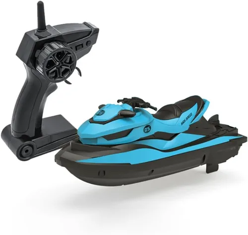 Barco a motor de control remoto de 2.4 GHz, 1: 14 juguete de agua marina de alta velocidad con 2 motores, 2 niveles de velocidad - juguete de Azul