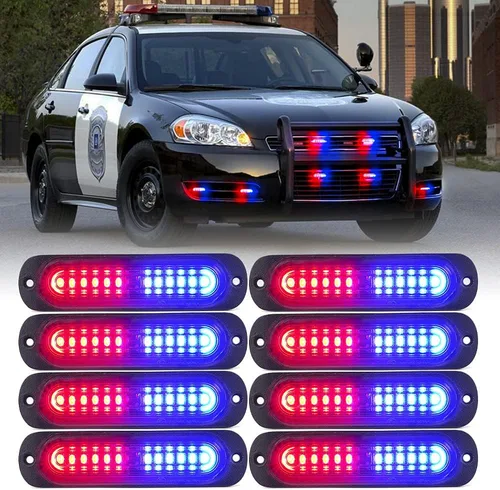 Miniatura 11 de Xprite Kit de 12 luces LED estroboscópicas de emergencia ámbar, superficie empotrada, marcador lateral, parrilla de advertencia de peligro, cabeza