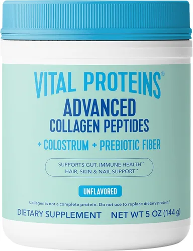 Vital Proteins® Colágeno avanzado + calostro + fibra prebiótica, 0.08 onzas de péptidos de colágeno VERISOL®, apoya la salud intestinal,