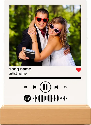 Placa de Música Personalizada - Placa de Canción Acrílica Personalizada Letrero de Música Personalizado Regalo de Foto Regalo de Celebración de