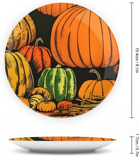 Miniatura 2 de Platos decorativos de calabazas grandes de Acción de Gracias, platos de cerámica para decoración del hogar, platos de cena de temporada de otoño