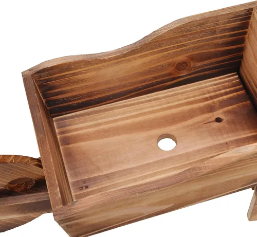 Miniatura 5 de Maceta de madera para carrito, macetas suculentas de carretilla, maceta de carro, macetas decorativas con forma de carrito para decoración
