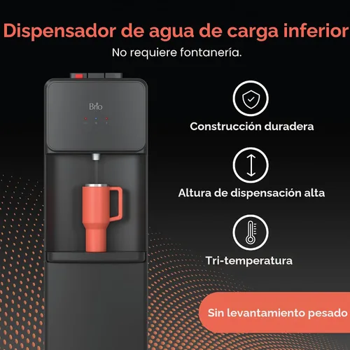 Miniatura 2 de Brio 130 Series despachador refrigerador de carga inferior para botellas de 5 galones, agua caliente, temperatura ambiente y fría, ideal