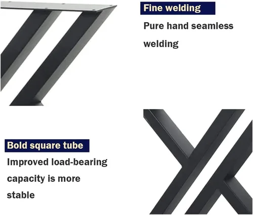 Miniatura 5 de Patas de mesa auxiliar de 16 pulgadas de alto, patas de banco de metal modernas, base de mesa auxiliar industrial triangular resistente, bases